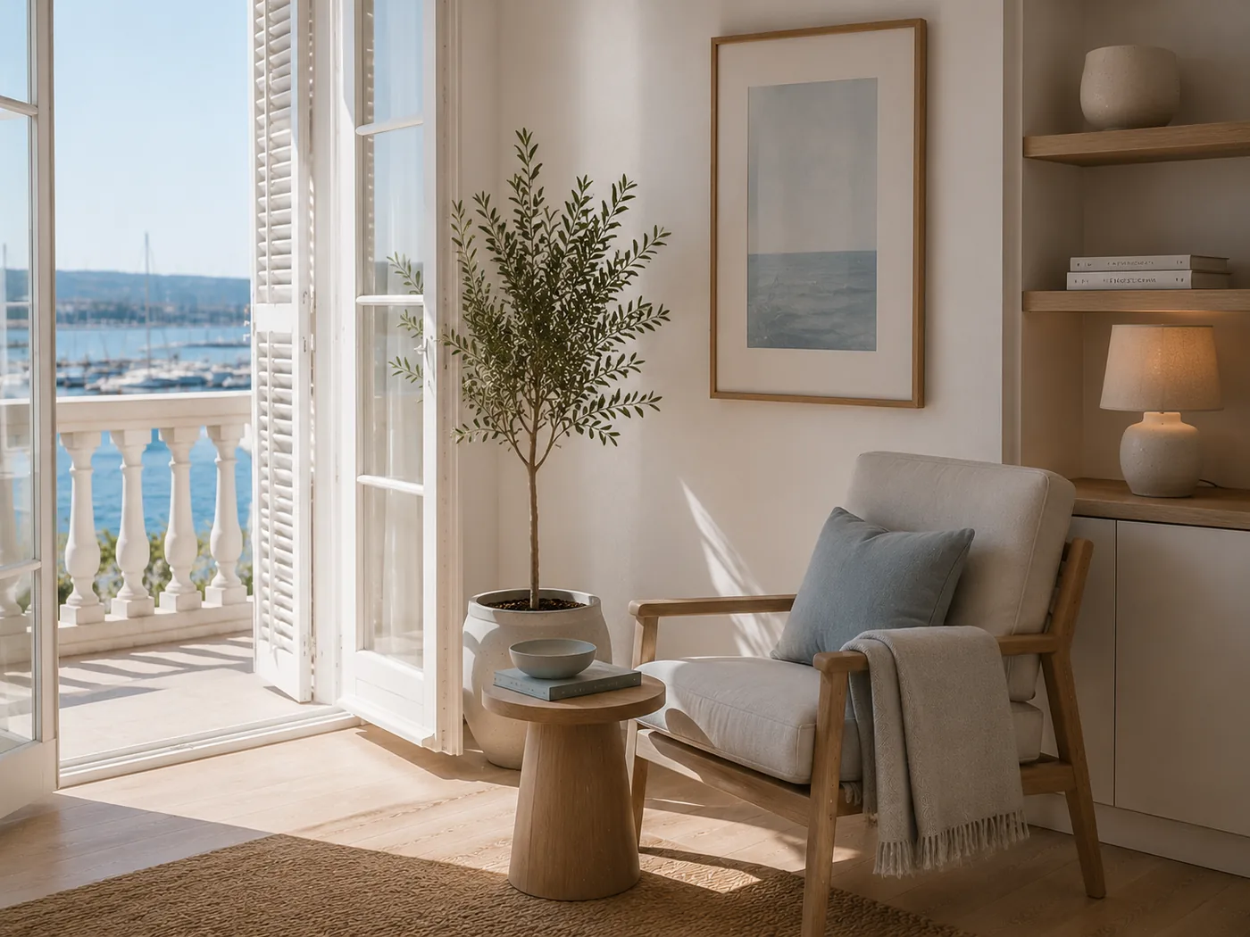 Palma Seafront Atelier — reading corner