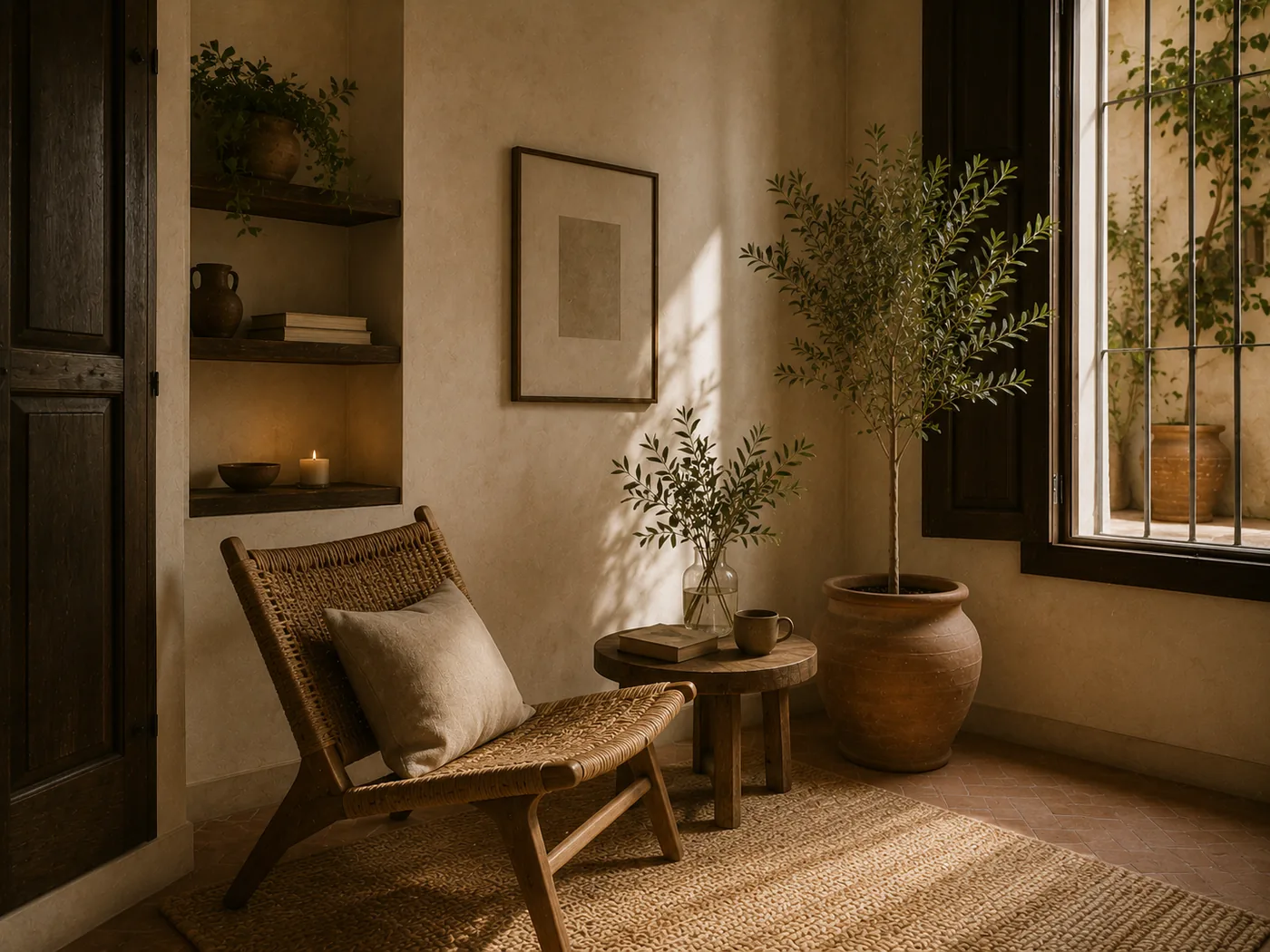 Casa Azahar Patio — reading corner